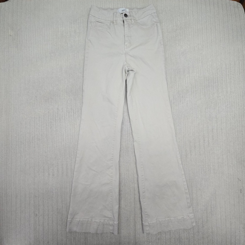 BKE Chino Pants Womens 25 Beige Flare Leg Stretch Twill Casual Mid Rise 21193